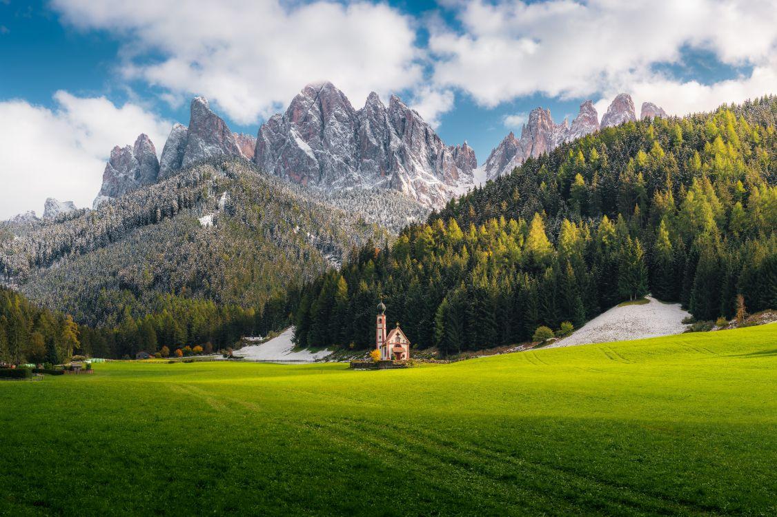 多洛米蒂山, 自然景观, 性质, 绿色的, 自然环境 墙纸